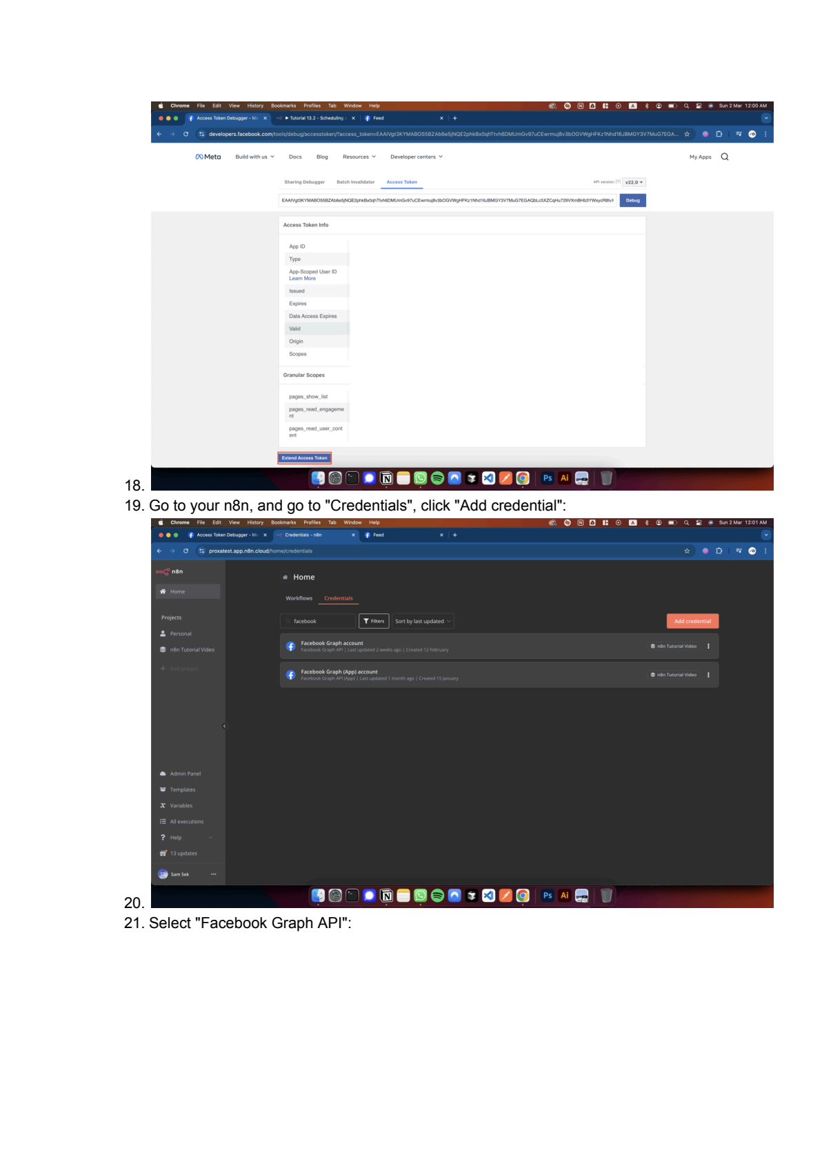 Facebook Graph API instellen in n8n afbeelding 5