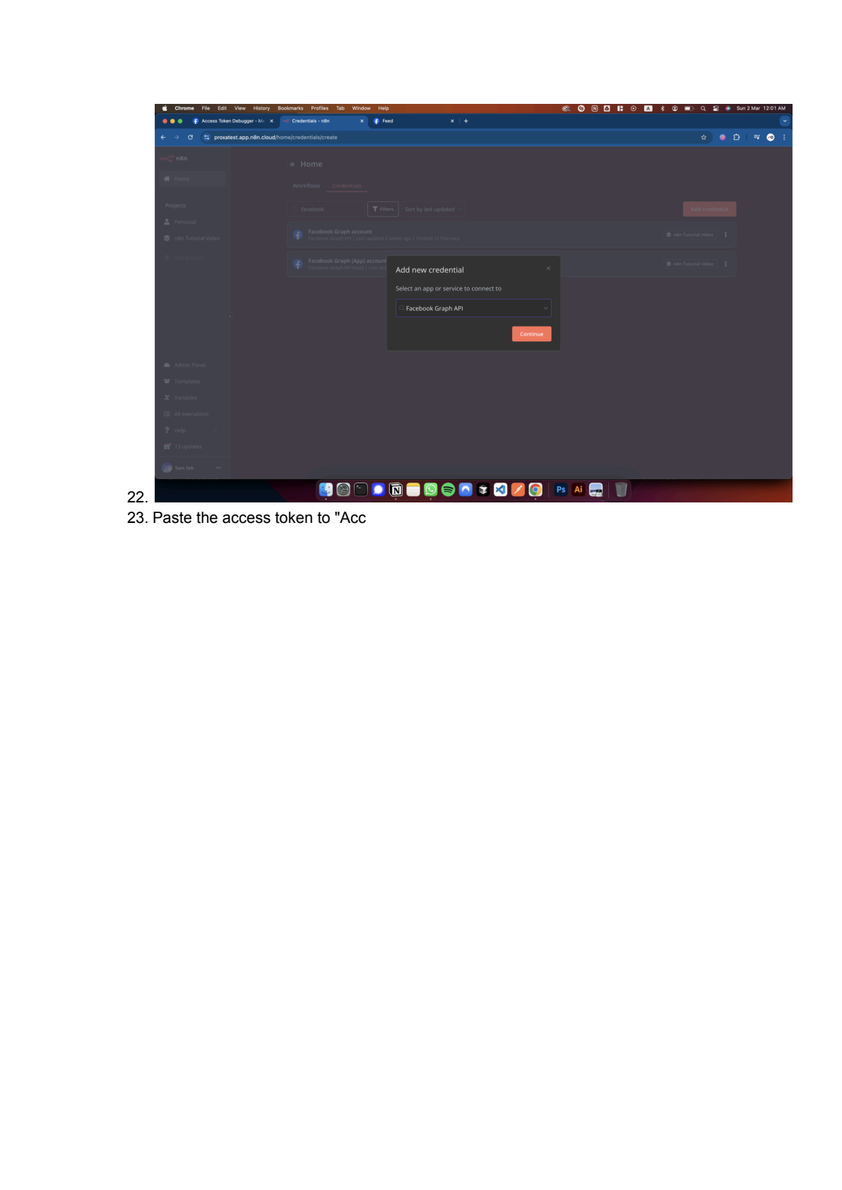 Facebook Graph API instellen in n8n afbeelding 6
