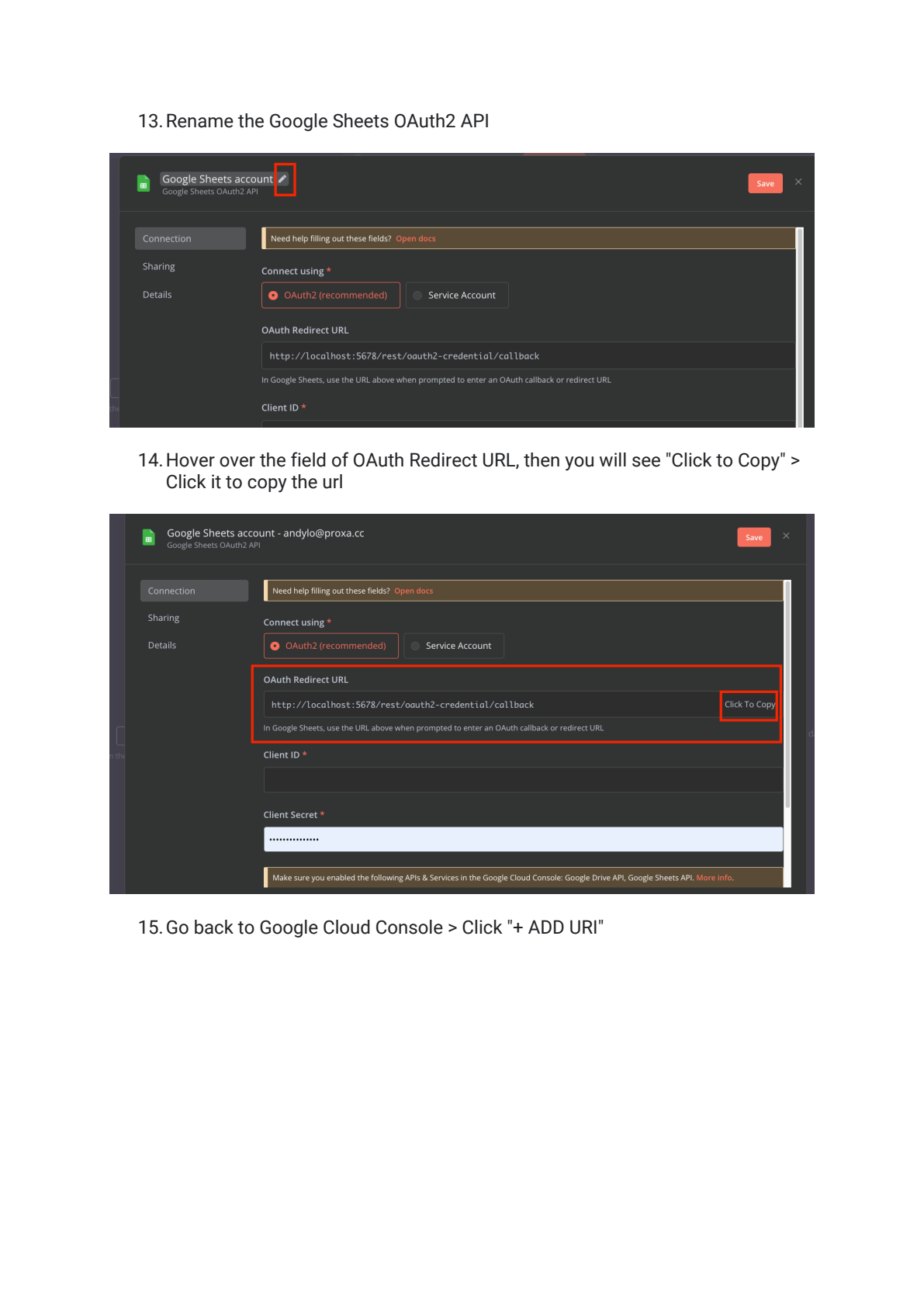 Google Sheets bi-directional sync met n8n instellen afbeelding 7