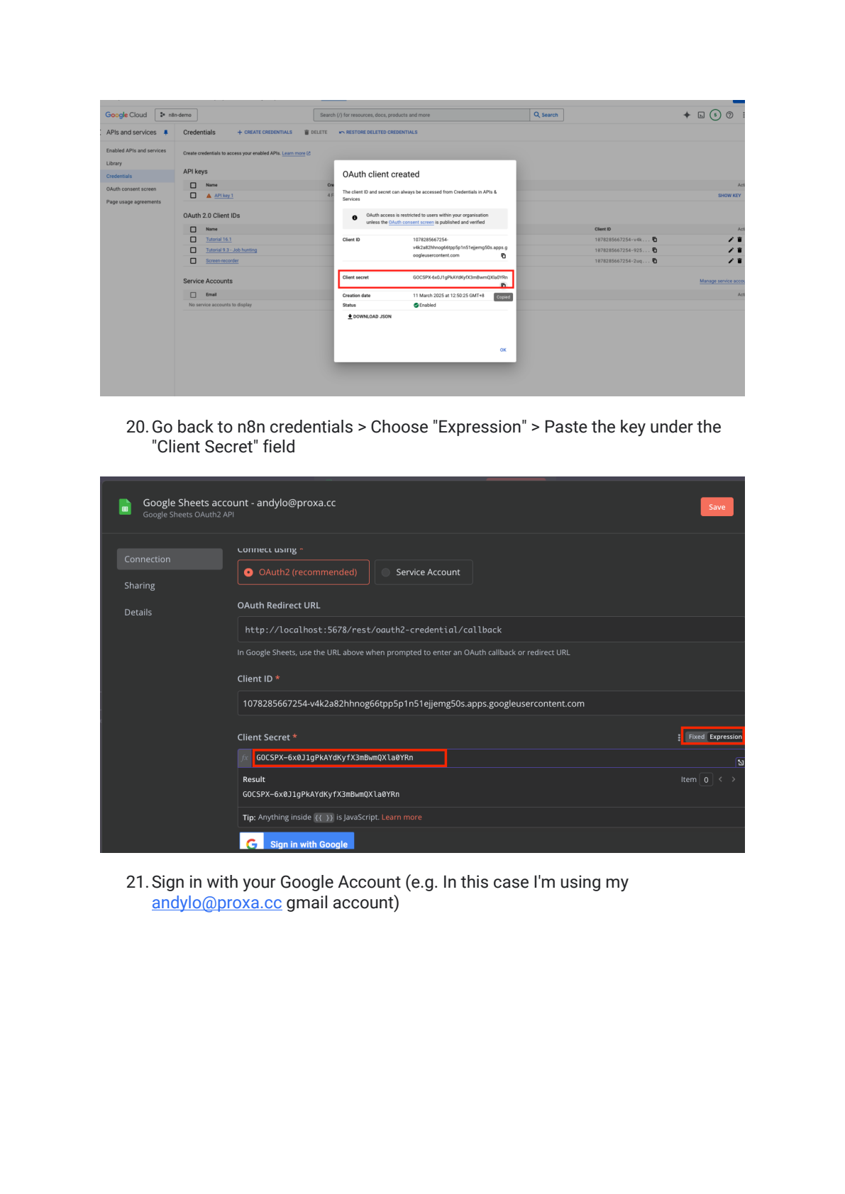 Google Sheets bi-directional sync met n8n instellen afbeelding 11