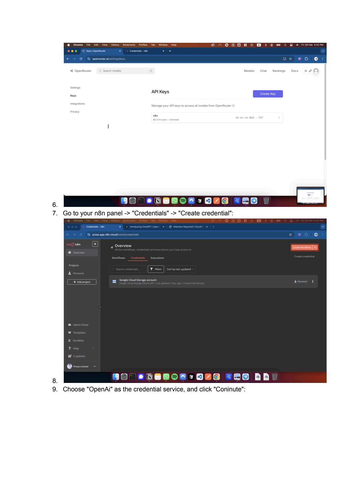OpenRouter API instellen in n8n afbeelding 2