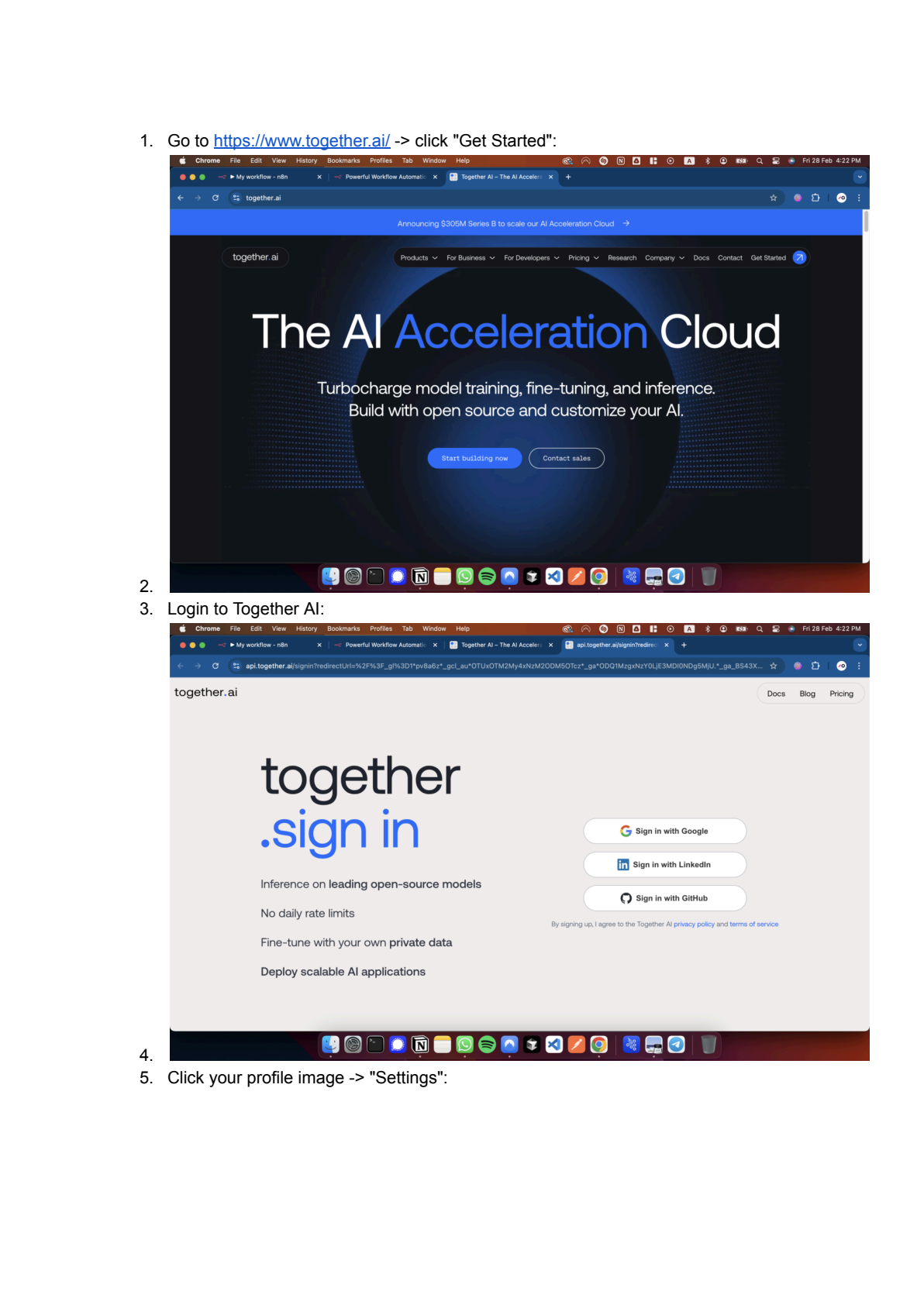 Together AI instellen in n8n afbeelding 1